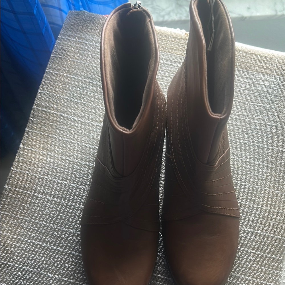 Brown Leather Ankle Boots